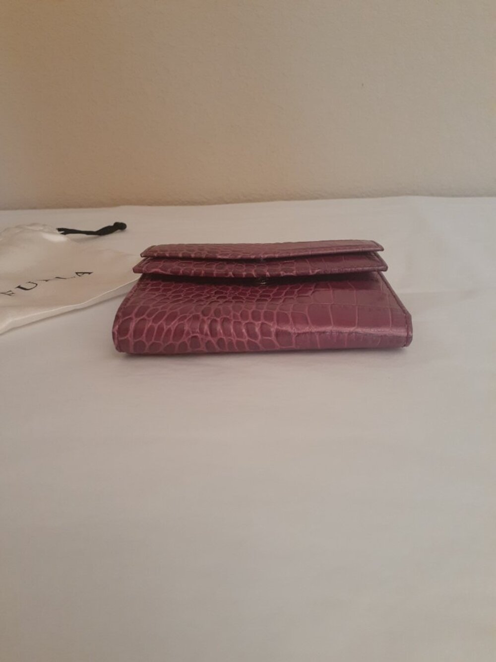 Furla   Raspberry Croc Embossed Wallet - Picture 11 of 14